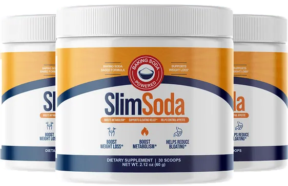 SlimSoda Powder — a 2.12 oz tub of 30 scoops